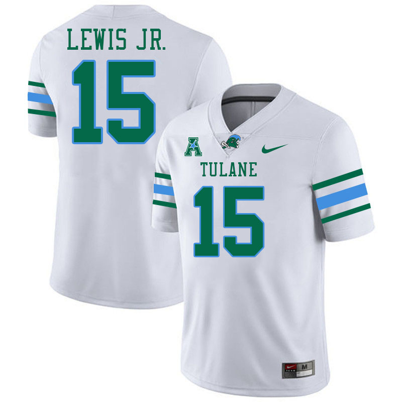 #15 Zycarl Lewis Jr. Tulane Green Wave Jersey College Football Uniforms,Apparels Stitched-White